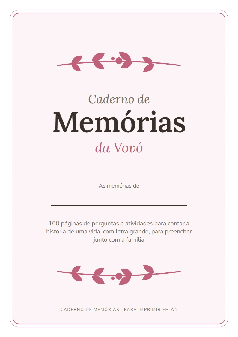 Capa do Caderno de Memórias da Vovó