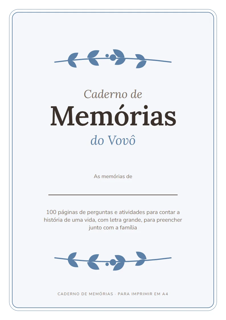 Capa do Caderno de Memórias do Vovô